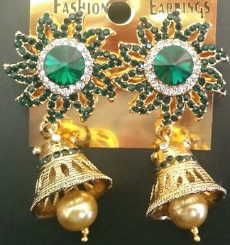 Jhumki Stone Earrings #JEWE 65 (green)