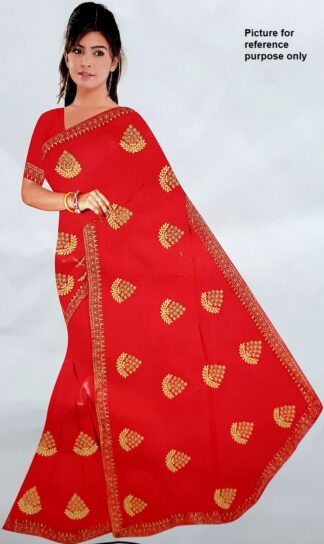 Embroidered Georgette Saree #ARU 013 (Red)