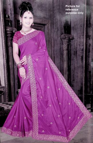 Embroidered Georgette Saree #ARU 038 (Purple)