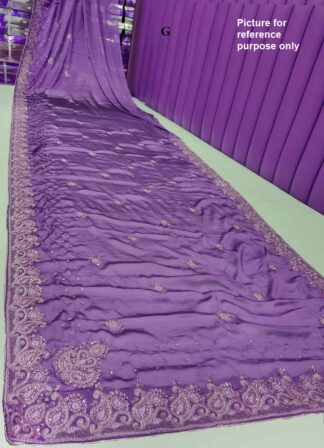 Stonework Georgette Saree #ARU 041 (Purple)