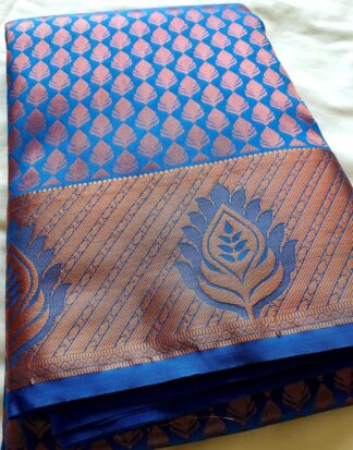 Semi Silk Saree #PON 008 (Bright Blue)