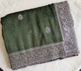 Fancy Saree #SIH 003 (Olive Green)