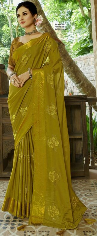 Stonework Georgette Saree #YNF 088 (Dark Olive)