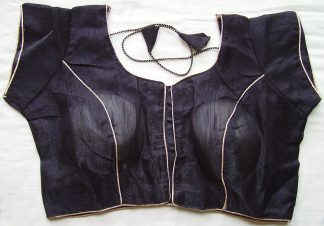 Plain Silk Saree Blouse - Black (#BL51)