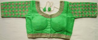 Embroidered Saree Blouse - Green (#BL56)